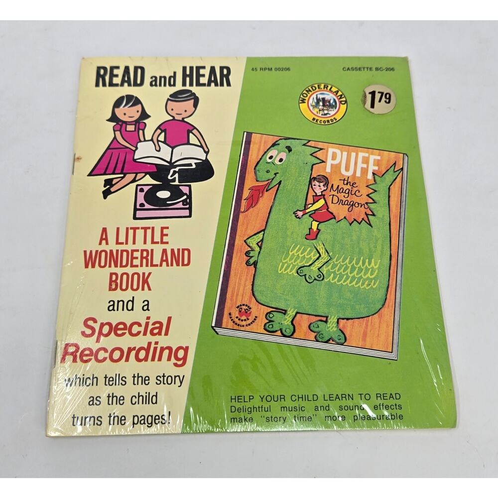 Puff The Magic Dragon Read & Hear 7" Record Book A Little Wonderland 1965 Sealed